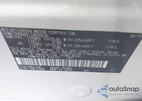 2015 Toyota Rav4 Xle from USA, damaged, VIN JTMWFREVXFJ049792